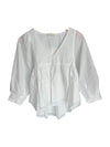 Before You White Cotton V-Neck Blouse