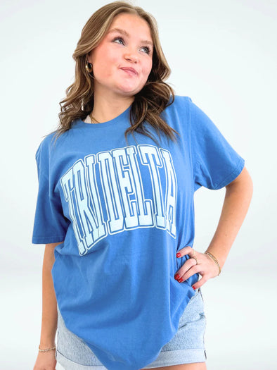 Duo Threads Delta Delta Delta Varsity Arch Puff Tee