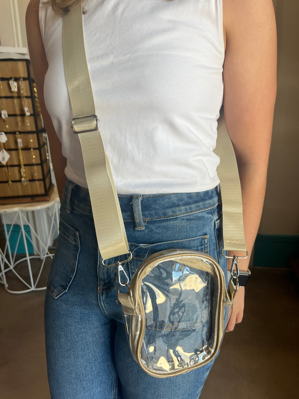 Gold Clear Mini Crossbody Stadium Bag