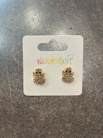 Bedazzled Ghost Stud Earrings