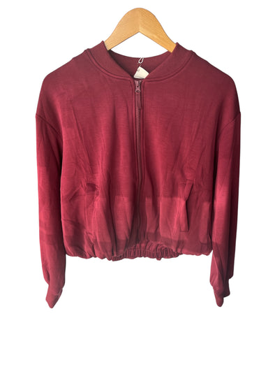 Skies are Blue Rosewood Modal Bomber Jacket