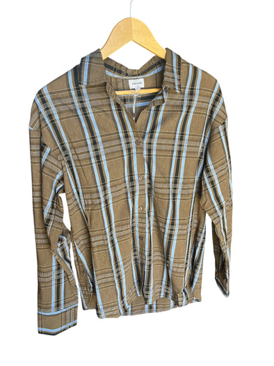 Aureum Brown Plaid Button Down Shirt