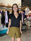 English Factory Brown Twill Skort