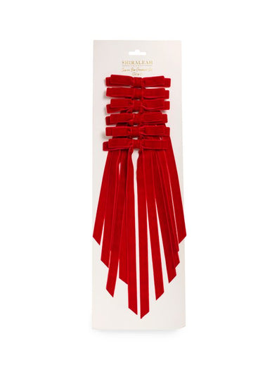Shiraleah Assorted Set of 6 Red Decorative Bow