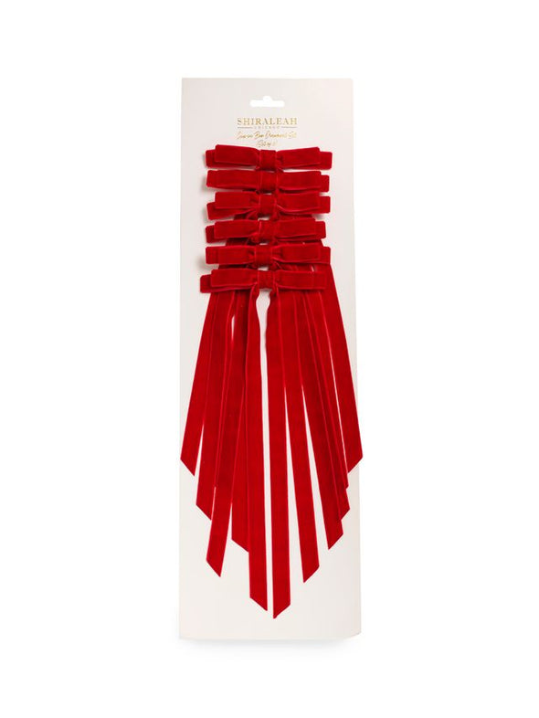 Shiraleah Assorted Set of 6 Red Decorative Bow