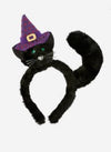 180 Degree Cat with Witch Headband