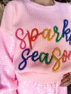 QOS Pink "Sparkle Season Bright" Sweater