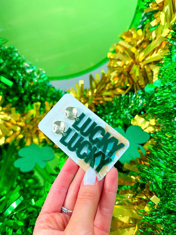 Taylor Shaye Lucky Acrylic Drops- Green Mirror