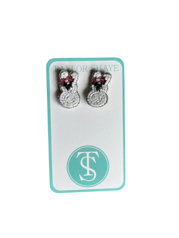 Taylor Shaye Cutie Beaded Peep Stud Earrings