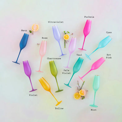 Glitterville Frosted Flute Glasses