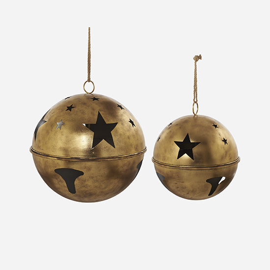 180 Degree Set of 2 Large Brass Bell