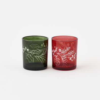 180 Degree Etched Holly Tumbler
