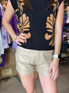 Entro Taupe Leather Shorts