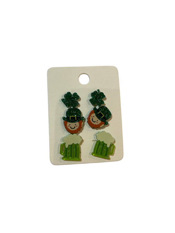 St. Patrick Day Icon Three Pack Stud Earring