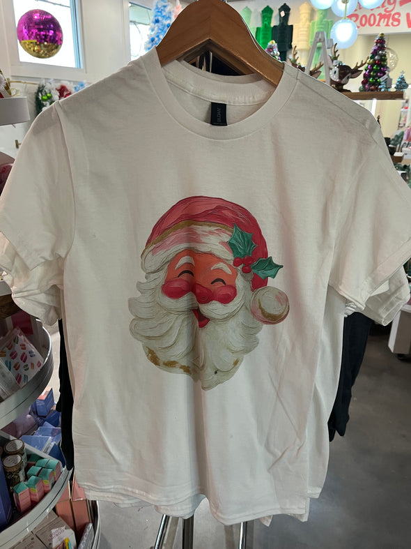 White Retro Christmas Santa Tee