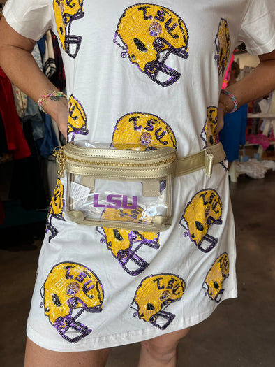 Capri Designs LSU Clear Fanny Pack