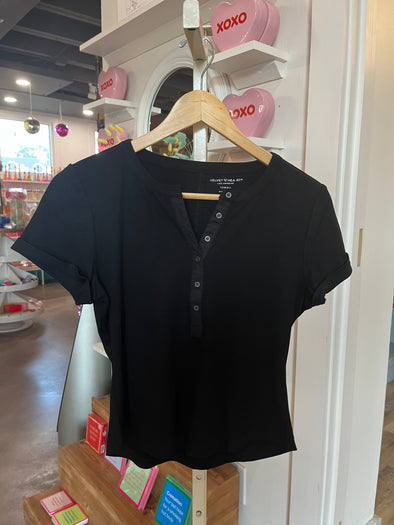 Velvet Hearts Black Junie Top