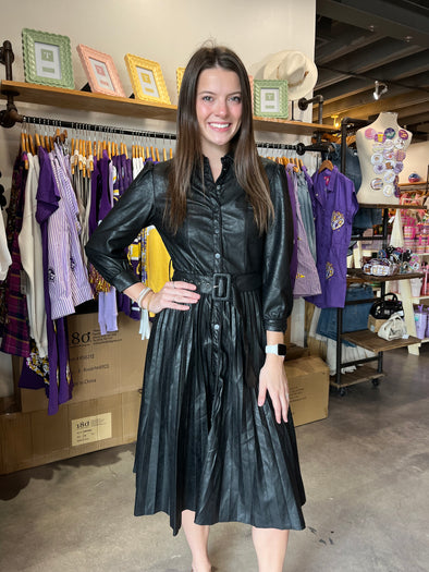 Sincerely Ours Black Leather Maxi Dress Maxine Dress