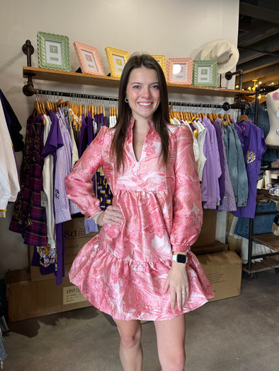 Sincerely Ours Pink Jacquard Claire Dress