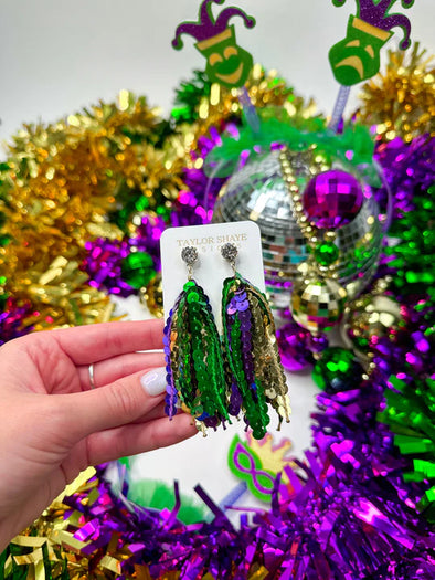 Taylor Shaye Mardi Gras Sequin Tassels