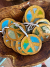 Handmade Gold Peace Sign Ornaments