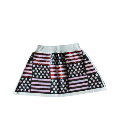QOS Sequin Stars & Stripes Skirt