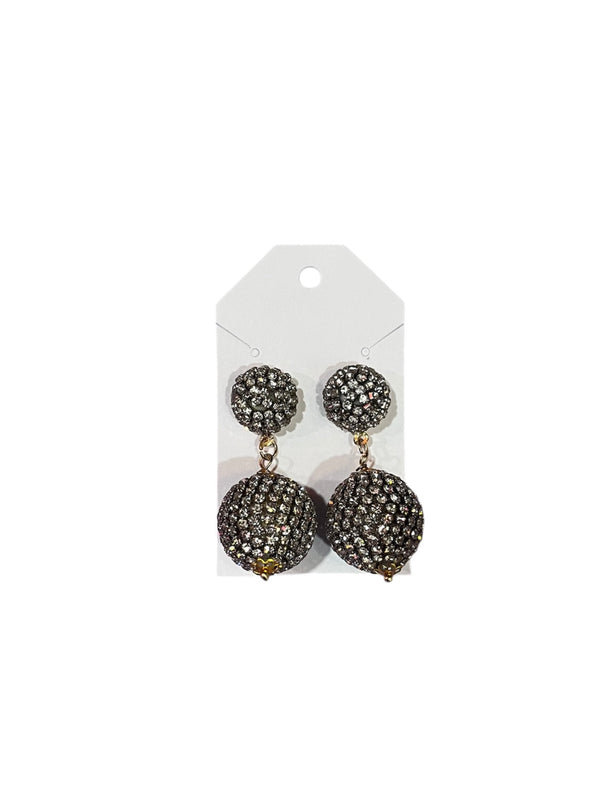 Janie Rhinestone Ball Drop Earrings