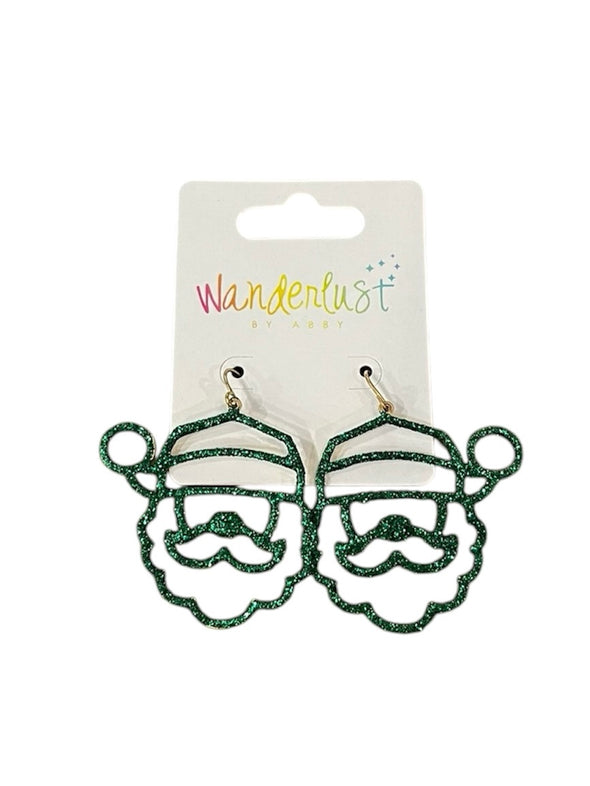 Glitter Santa Cutout Earrings