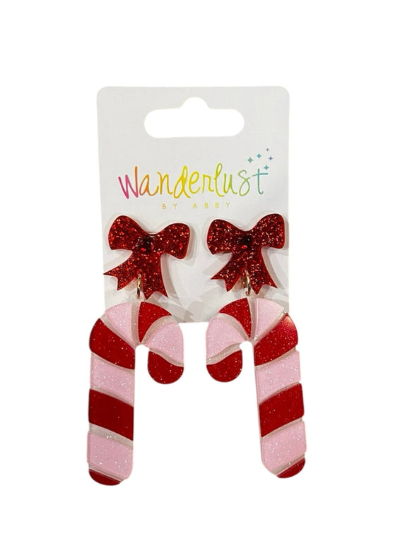 Pink & Red Candy Cane Earrings