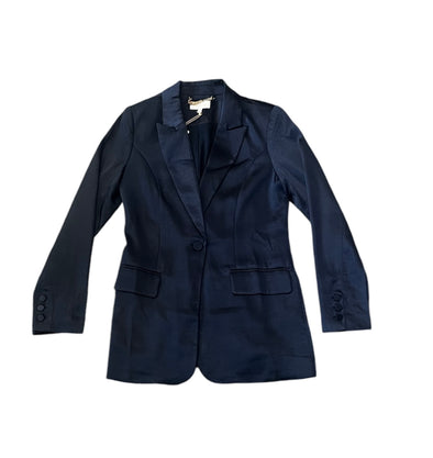 Skies are Blue Navy Dull Satin Blazer