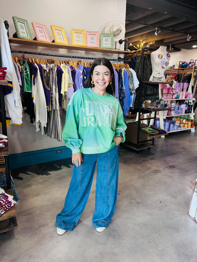 QOS Licensed Misty Green 'Defy Gravity' Sweatshirt