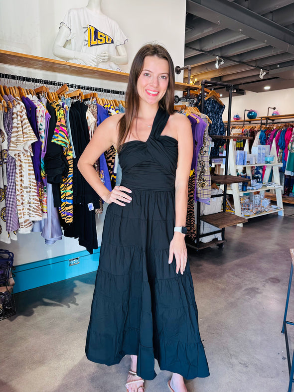 Lucy Paris Black Christy Poplin Dress