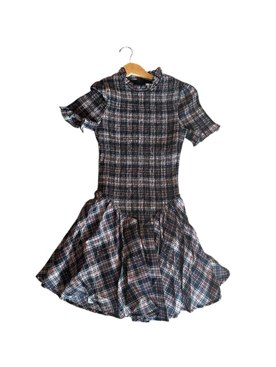Aureum Sienna Plaid Smocked Mini Dress