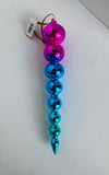Glitterville Rainbow Reflective Ombre Finial Ornament