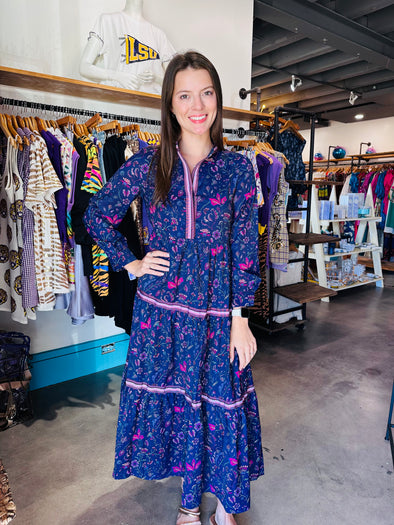 Sincerely Ours Floral Symphony Floral Long Sleeve Dress