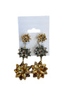 Gracie Three Bow Drop Earrings