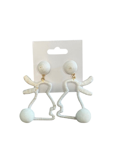 White Bunny Outline Earrings