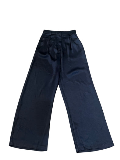 Skies are Blue Navy Dull Satin Pants