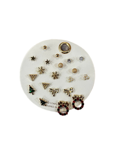 Ashley Gold Christmas Earring Set