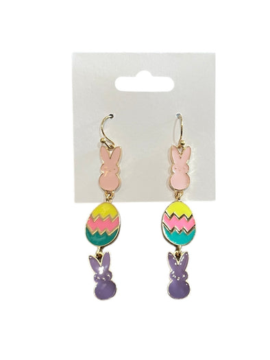 Bunny & Egg Dangle Earrings