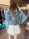 Moving Forward Licensed Sequin Tiger LSU Denim Jacket
