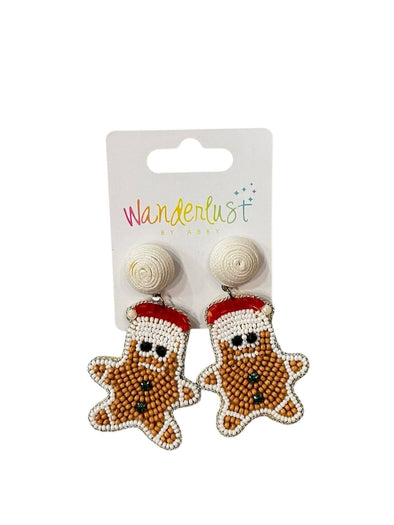 Beaded Gingerbread Earrings