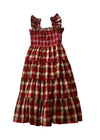 Aurueum Plaid Smocked Midi Dress