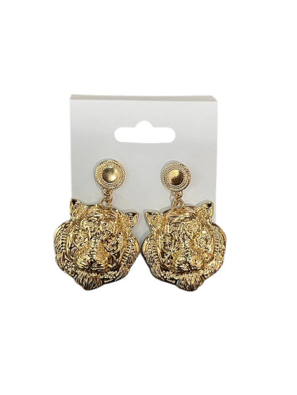 Gold Emmie Lion Earrings