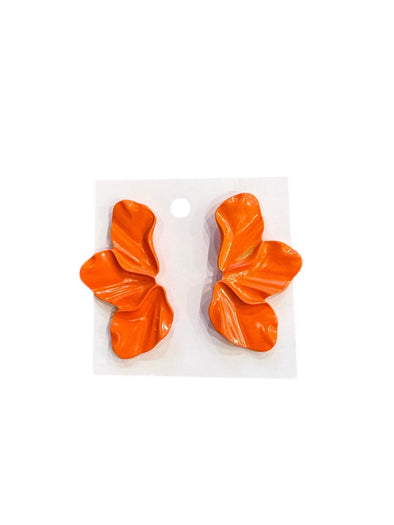 Orange Half Flower Earrings