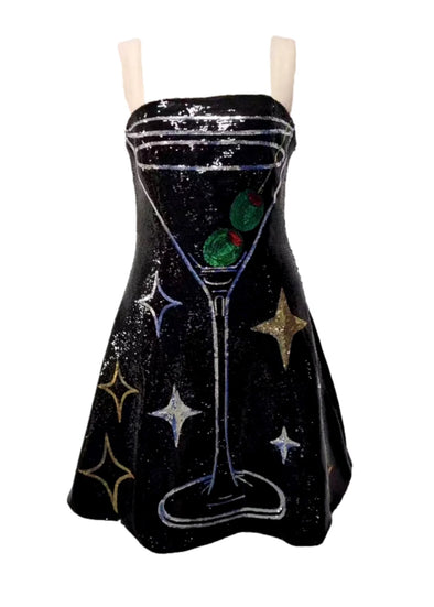 QOS Black Martini Cocktail Dress