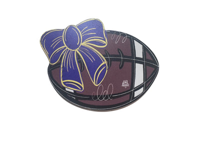 DK Designs Football w/Purple & Gold Bow Door Decor