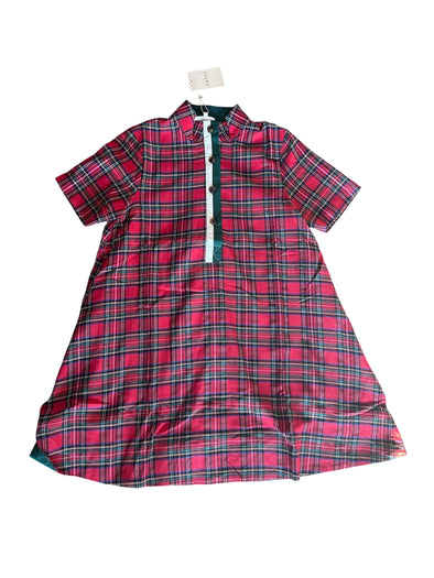 Entro Red Plaid Button Up Dress