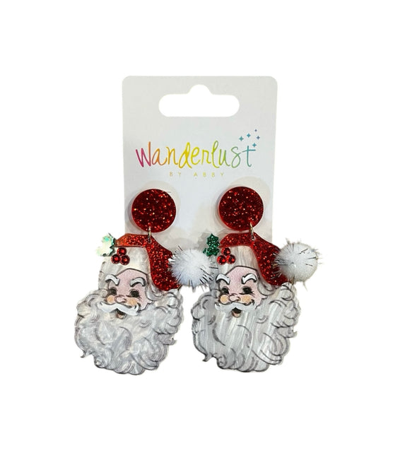 Santa Earrings With PomPom