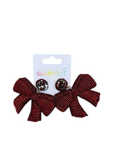 Big Beaded Bow Earrings